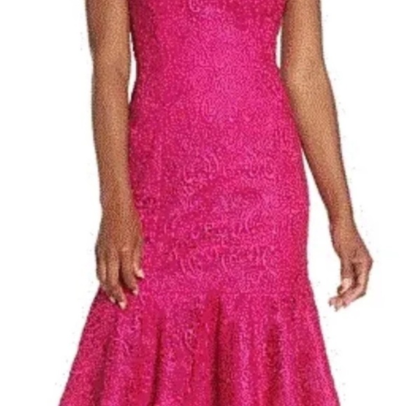 Eliza J Magenta Lace Sleeveless Sheath Dress (Size 4) - Picture 5 of 14